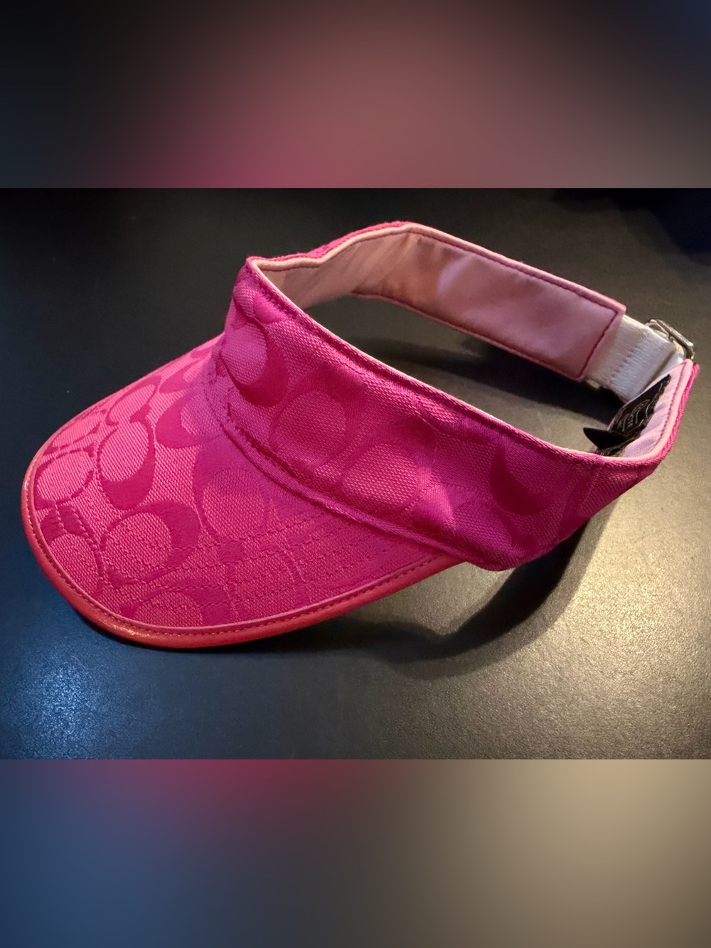 Coach Pink Signature Logo Visor - One Size